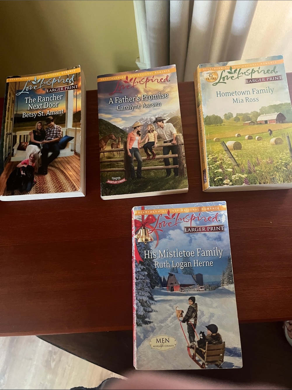 4 Love Inspired Ranch farming Romances paperbacks by Harlequin 3 large print